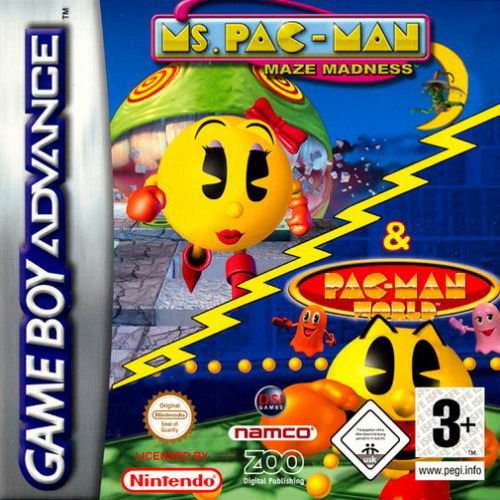 2 in 1 - Ms. Pac-Man - Maze Madness & Pac-Man World (E)(Independent) Box Art