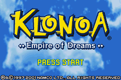 Klonoa - Empire of Dreams (U)(Mode7) Title Screen