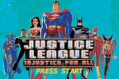 Justice League - Injustice for All (U)(Eurasia) Title Screen