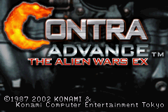 Contra Advance - The Alien Wars EX (U)(Mode7) Title Screen
