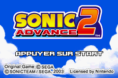 Sonic Advance 2 (E)(Patience) Title Screen