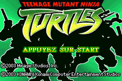 Teenage Mutant Ninja Turtles (E)(Rising Sun) Title Screen