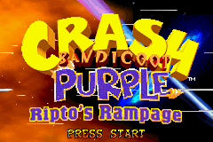 Crash Bandicoot - Purple Ripto's Rampage (U)(Venom) Title Screen