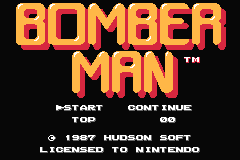 Classic Nes - Bomberman (U)(Psychosis) Title Screen