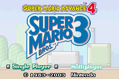 Super Mario Advance 4 - Super Mario Bros 3 (E)(Independent) Title Screen