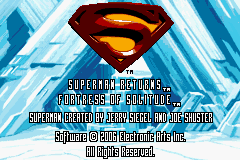 Superman Returns - Fortress of Solitude (U)(Rising Sun) Title Screen