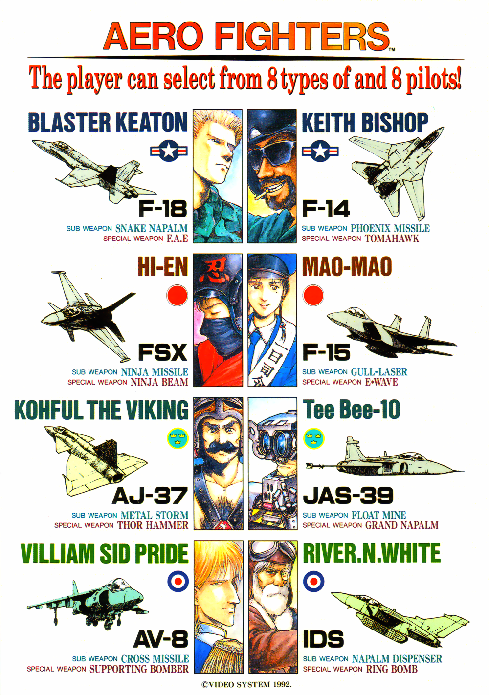 Aero Fighters (Taiwan / Japan, set 1) flyer