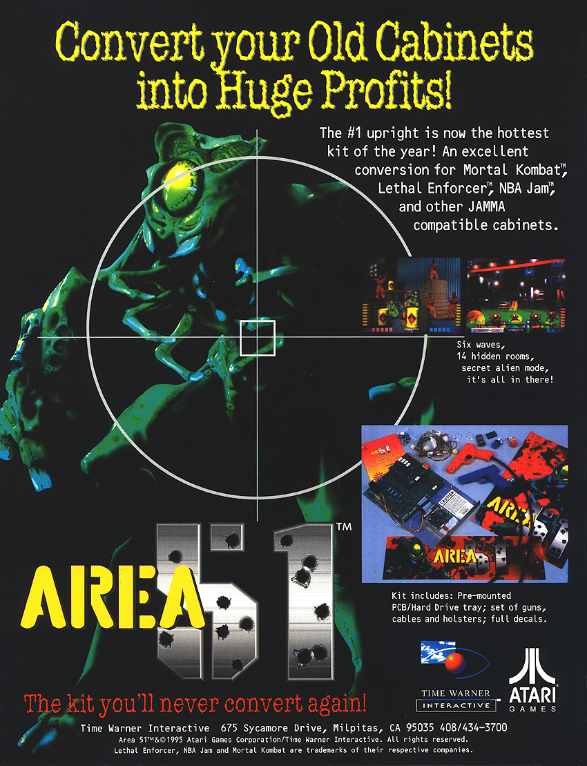 Area 51 (Atari Games license, Oct 25, 1995) flyer