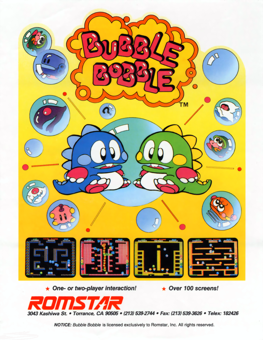 Bubble Bobble (US, Ver 5.1) flyer