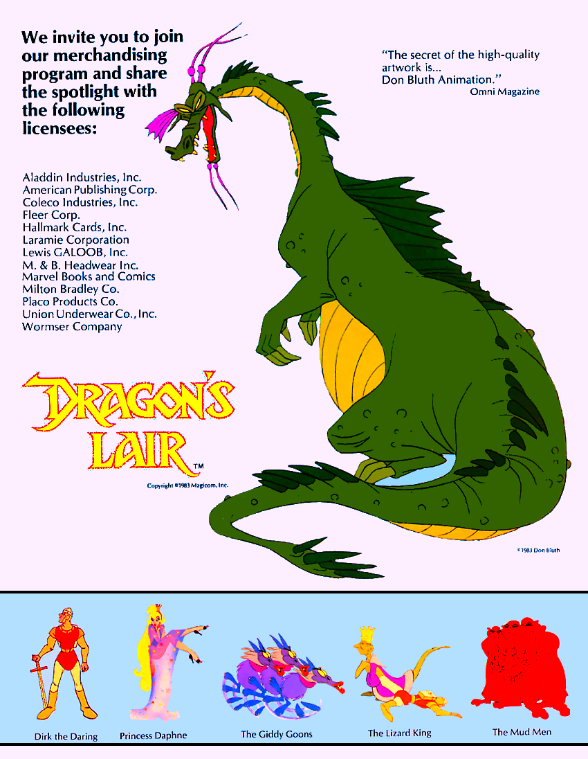 Dragon's Lair (US Rev. A, Pioneer PR-7820) flyer