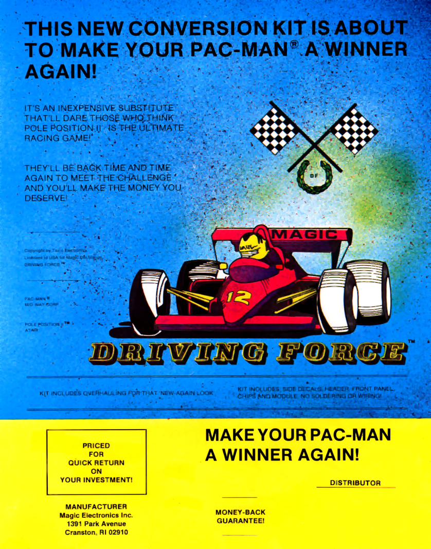 Driving Force (Pac-Man conversion) flyer