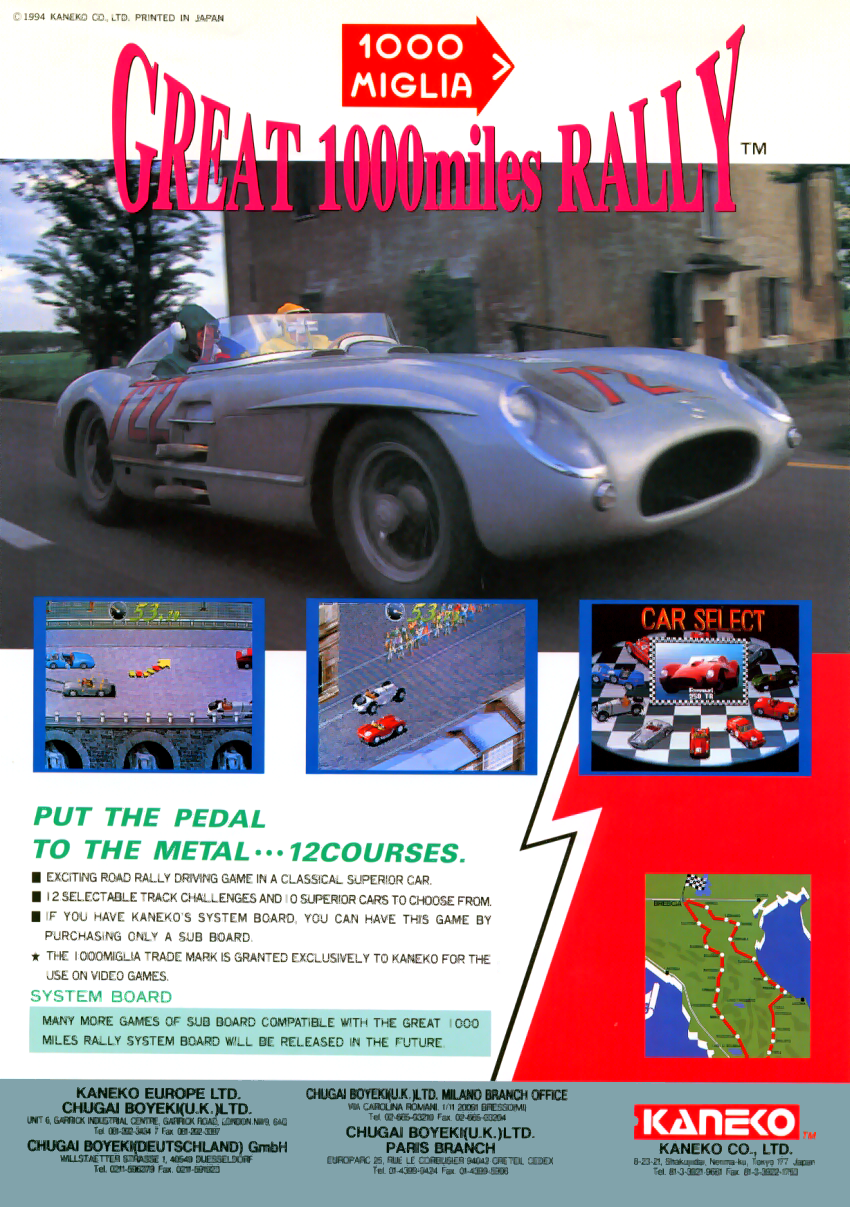 Great 1000 Miles Rally: U.S.A Version! (94/09/06) flyer