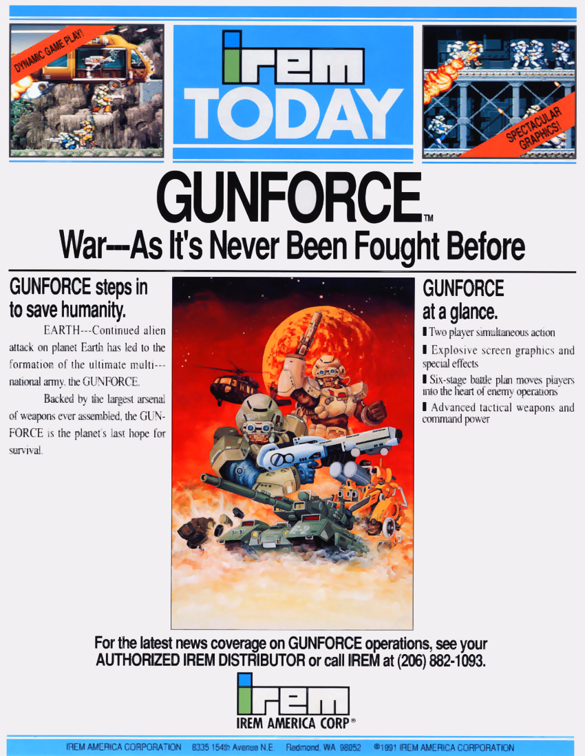 Gunforce - Battle Fire Engulfed Terror Island (World) flyer