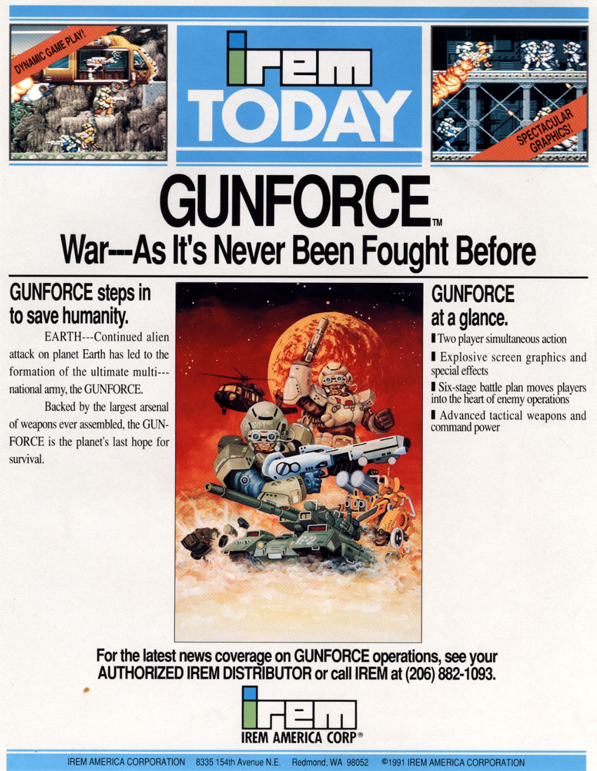 Gunforce - Battle Fire Engulfed Terror Island (US) flyer