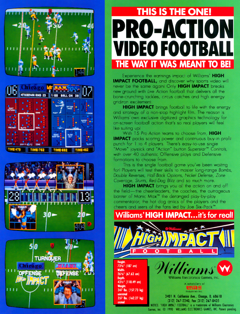 High Impact Football (rev LA3 12/27/90) flyer