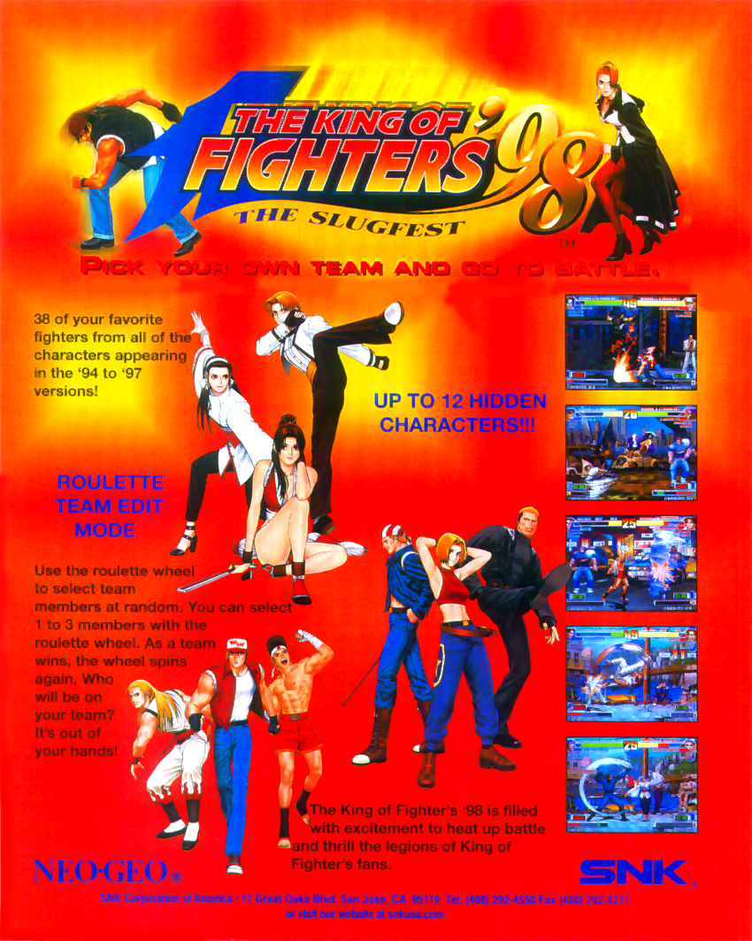 The King of Fighters '98: The Slugfest / King of Fighters '98: Dream Match Never Ends flyer