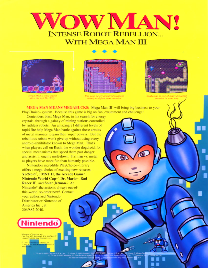 Mega Man III (PlayChoice-10) flyer