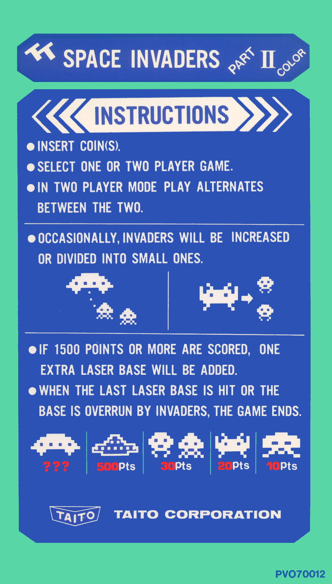 Space Invaders (TV Version rev 2) flyer