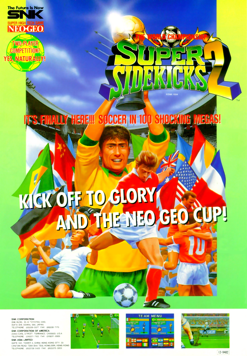 Super Sidekicks 2 - The World Championship / Tokuten Ou 2 - Real Fight Football (NGM-061 ~ NGH-061) flyer