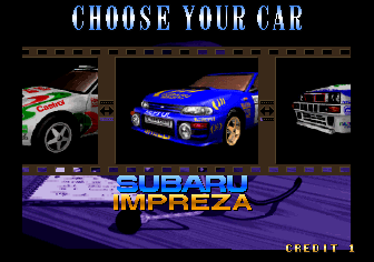 Drift Out '94 - The Hard Order (Japan) select screen