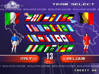 Evolution Soccer select screen