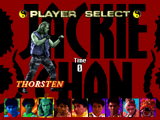 Jackie Chan in Fists of Fire select screen