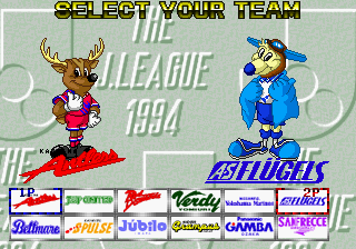 The J.League 1994 (Japan, Rev A) select screen