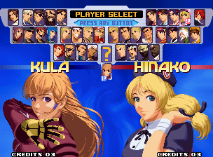The King of Fighters 2000 (NGM-2570 ~ NGH-2570) select screen