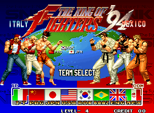 The King of Fighters '94 select screen