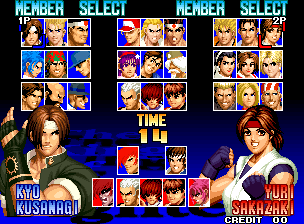 The King of Fighters '97 (Set 1) select screen