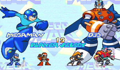 Mega Man 2: The Power Fighters (USA 960708) select screen