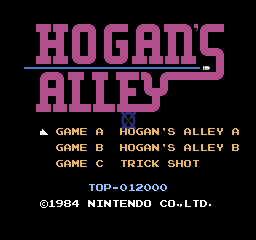 Hogan's Alley (PlayChoice-10) select screen