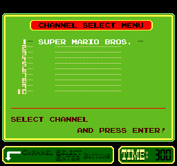 Super Mario Bros. (PlayChoice-10) select screen