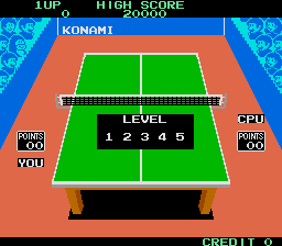 Konami's Ping-Pong select screen