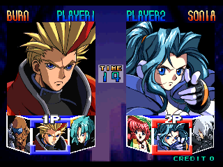 Psychic Force (Ver 2.4O) select screen