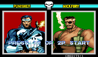 The Punisher (World 930422) select screen