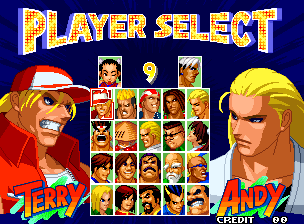 Real Bout Fatal Fury 2: The Newcomers / Real Bout Garous Densetsu 2: The Newcomers (Set 1) select screen