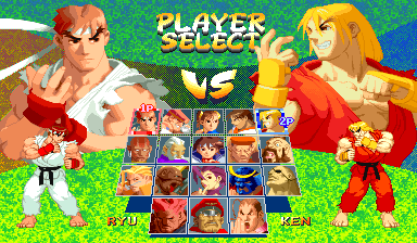 Street Fighter Alpha 2 (Euro 960229) select screen