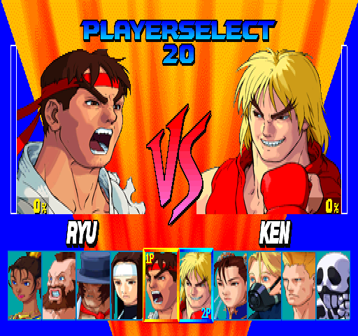 Street Fighter EX (Euro 961219) select screen