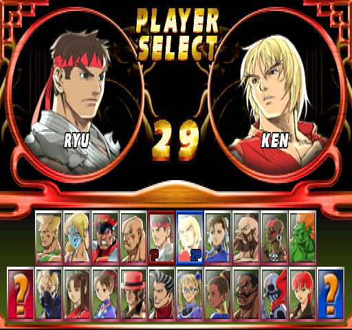 Street Fighter EX2 Plus (USA 990611) select screen