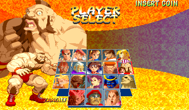 Street Fighter Zero 2 Alpha (Asia 960826) select screen