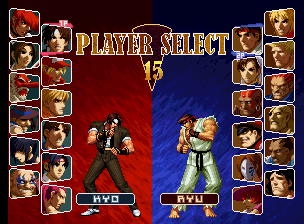 SNK vs. Capcom: SVC Chaos select screen