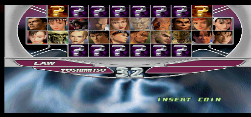 Tekken Tag Tournament (US, TEG3/VER.C1) select screen