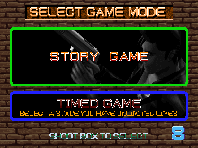 Time Crisis (Rev. TS2 Ver.B) select screen