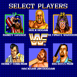 WWF Superstars (Europe) select screen