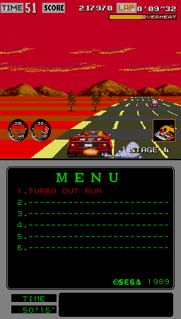 Turbo Outrun (Mega-Tech) Screenshot