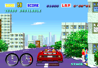 Turbo Out Run (deluxe cockpit) (FD1094 317-0109) Screenshot