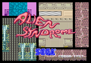 Alien Syndrome (set 1, Japan, old, System 16A, FD1089A 317-0033) Title Screen