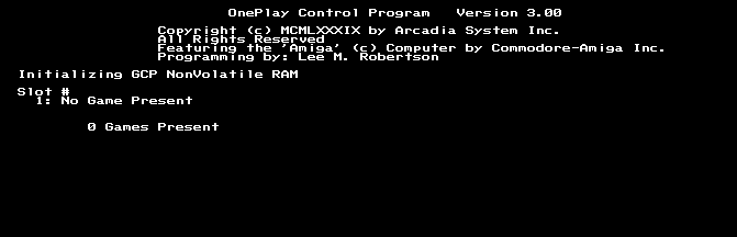 Arcadia System BIOS Title Screen