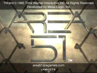 Area 51 (Time Warner license, Oct 17, 1996) Title Screen